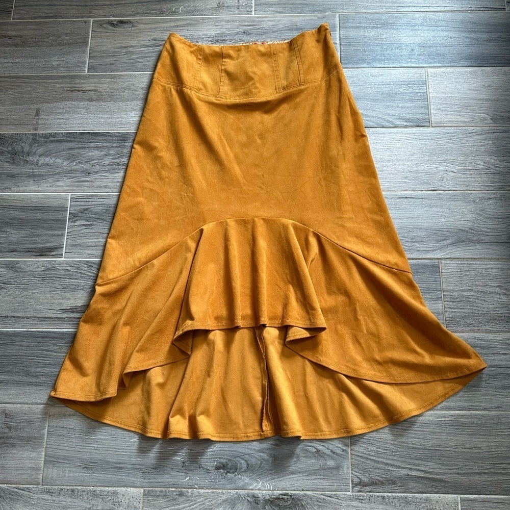Anthropologie Golden High-Low Skirt - Picture 2 of 14